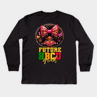 HBCU Grad Black Girl Kids Graduation HBCU College Kids Long Sleeve T-Shirt